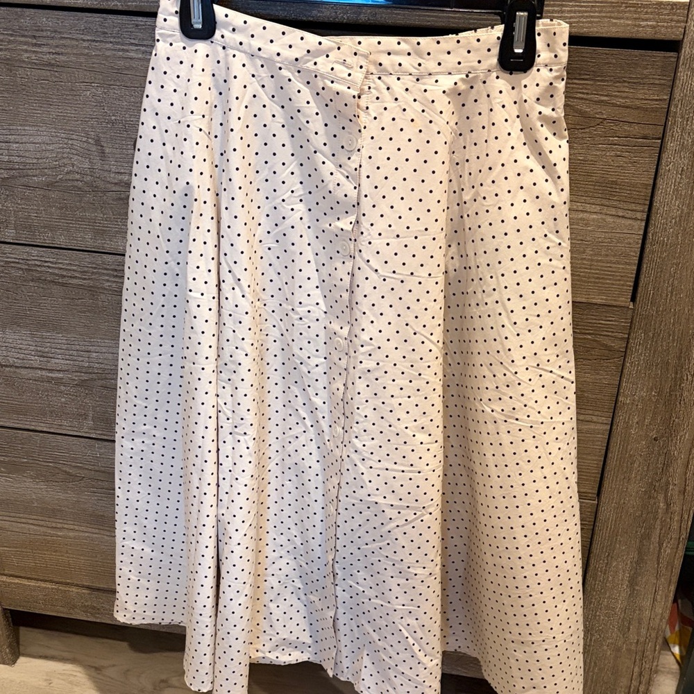 Uniqlo Polka Dot Cream Skirt
